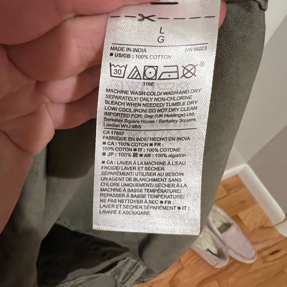 New with Tags Gap Shirt Dress- Army Green Button Down - Size Large - Picture 4 of 7